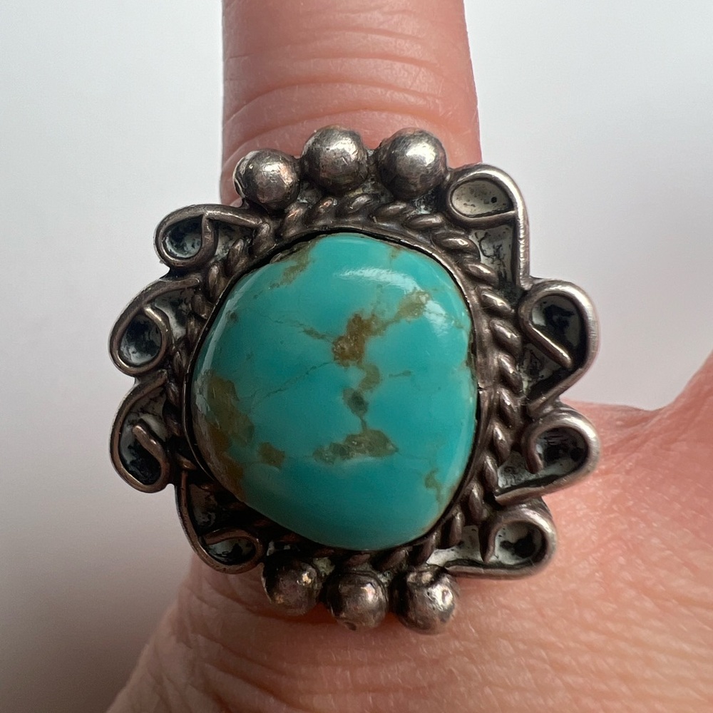 Turquoise Sterling Silver 925 Ring, Size 5.75